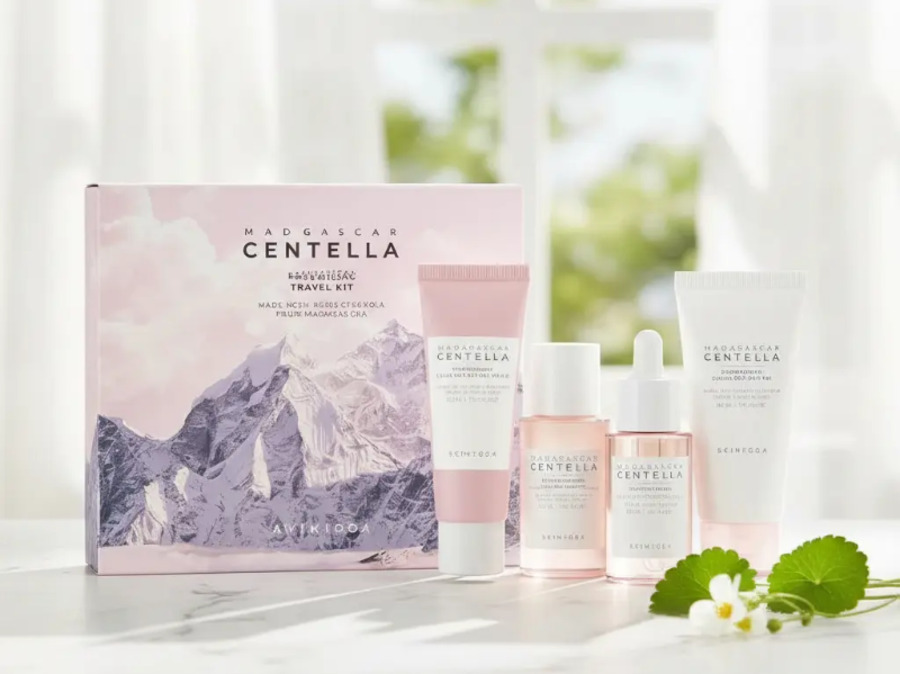SKIN1004 MADAGASCAR CENTELLA POREMIZING TRAVEL KIT: CUIDADO COMPLETO PARA UNA PIEL LIMPIA Y EQUILIBRADA, LISTA PARA CUALQUIER VIAJE