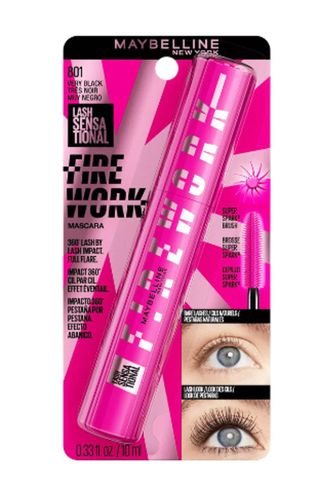 Anúncio: MAYBELLINE MASCARA PARA PESTAÑAS LASH SENSATIONAL FIRE WORK  WP 801 VERY BLACK