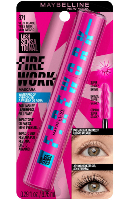 Anúncio: MAYBELLINE MASCARA PARA PESTAÑAS LASH SENSATIONAL FIRE WORK 871WP VERY BLACK