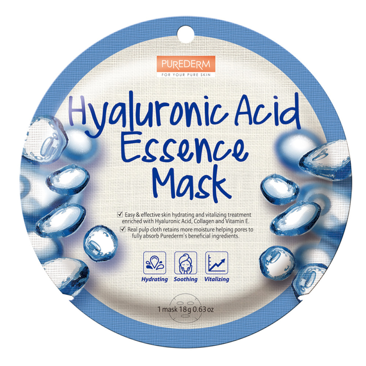 Thumbnail PUREDERM HYALURONIC ACID ESSENCE MASK - ADS814