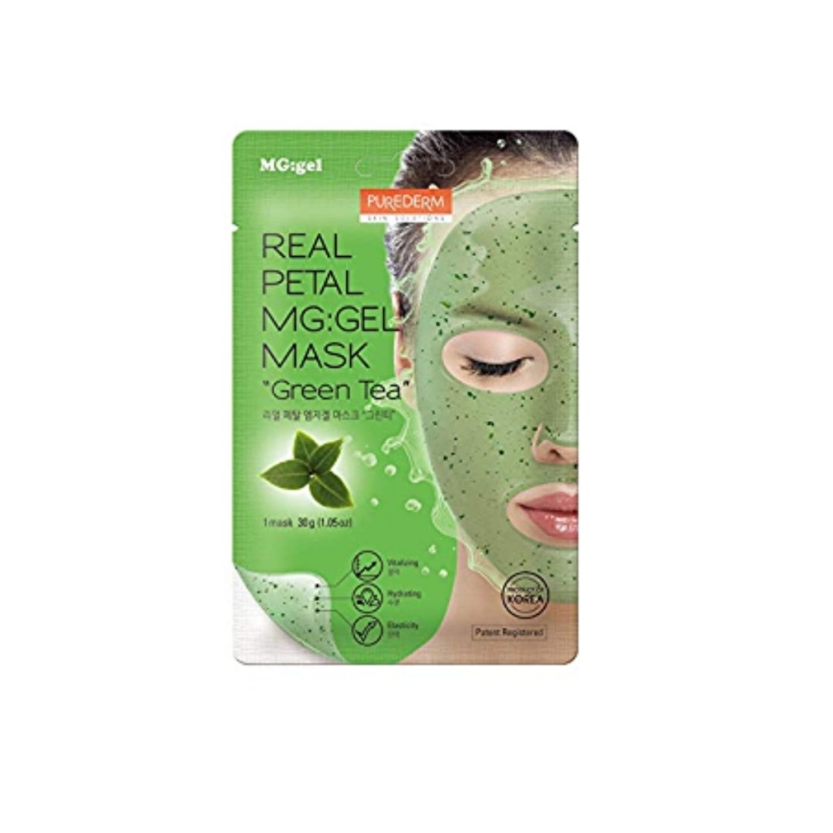 Thumbnail PUREDERM REAL PETAL MG: GEL MASK GREEN TEA