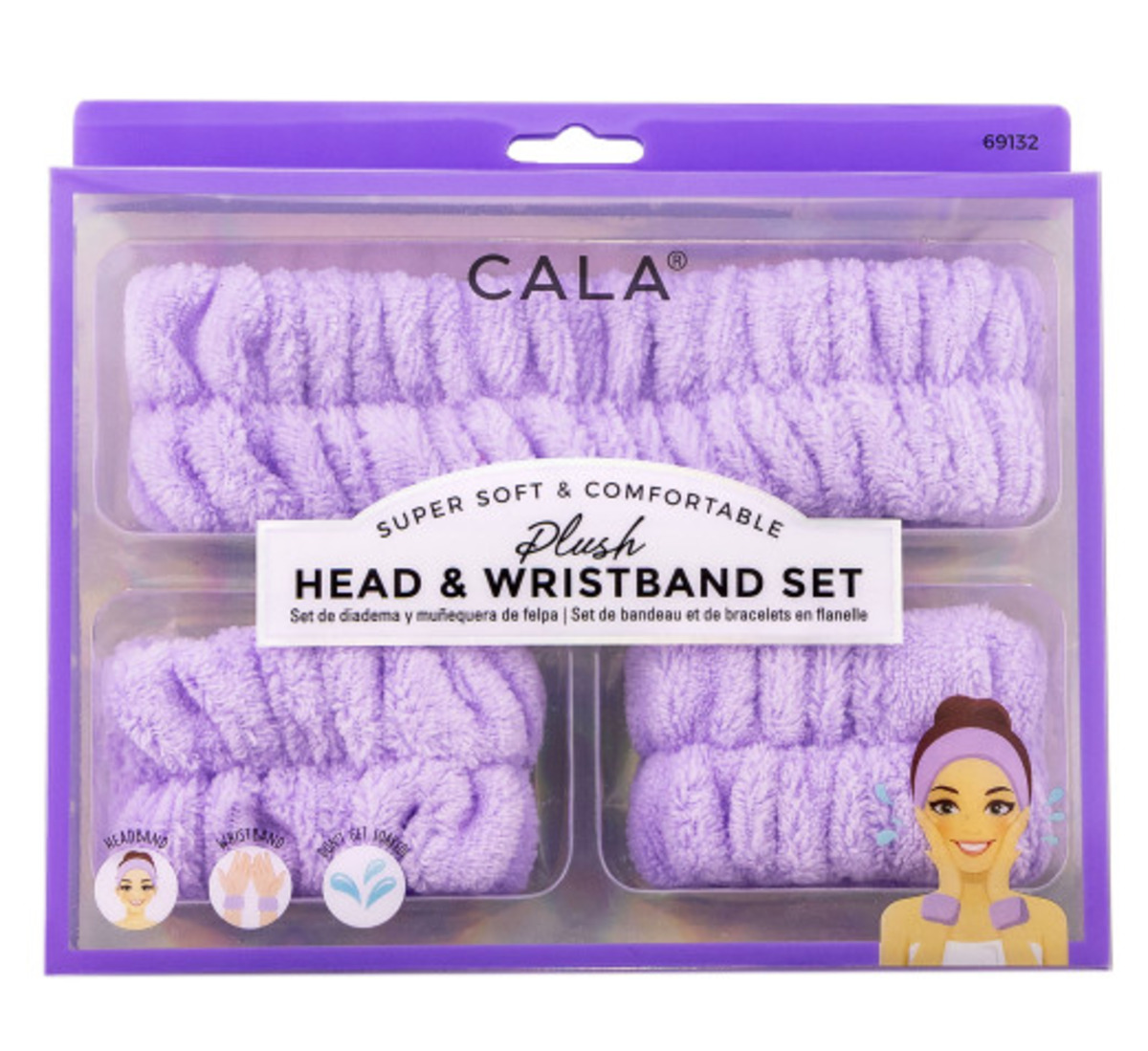 Thumbnail CALA PLUSH HEADBAND & WRISTBAND SET-LAVENDER
