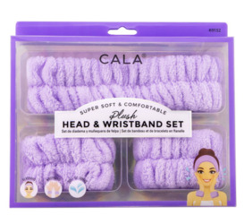 CALA PLUSH HEADBAND & WRISTBAND SET-LAVENDER