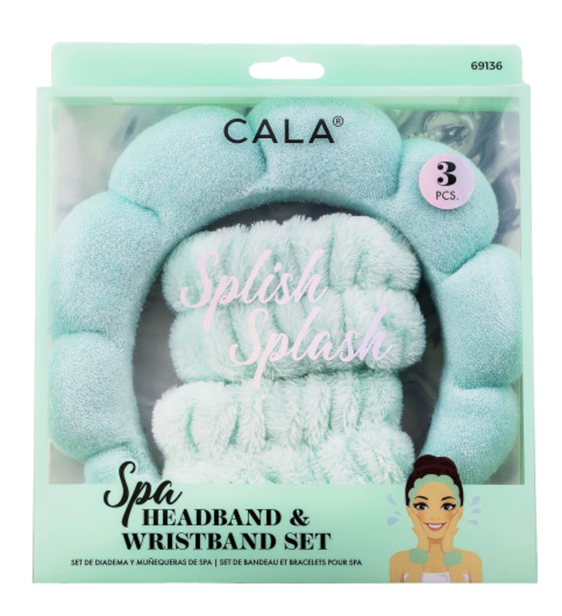 Thumbnail CALA SPA HEADBAND & WRISTBAND SET - MINT