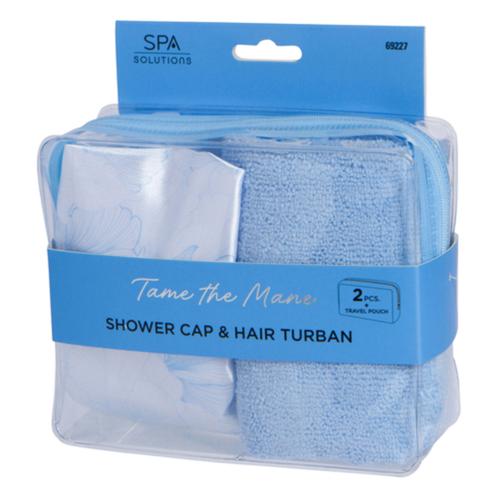 Anúncio: CALA SHOWER CAP&HAIR TURBAN BLUE FLORAL #69227