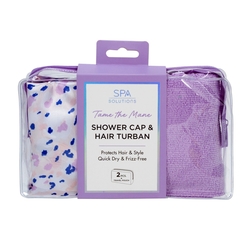CALA SPA SOLUTION SHOWER CAP&HAIR TURBAN #69257