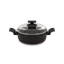 BALZANO 26X10.5CM ALUM SAUCEPOT WITH GLASS LID DO-26-IHLPT