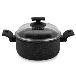 BALZANO 24X13CM ALUM SAUCEPOT WITH GLASS LID DO-24-IHLPT