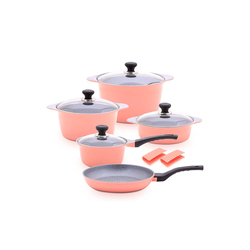 BALZANO DIECAST ALUM COOKWARE 10PCS PINK