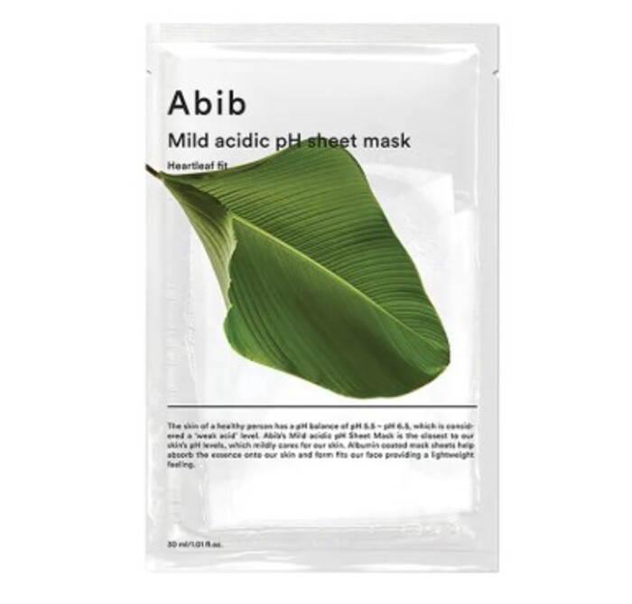 Anúncio: ABIB MILD ACIDIC SHEET MASK HEARTLEAF FIT