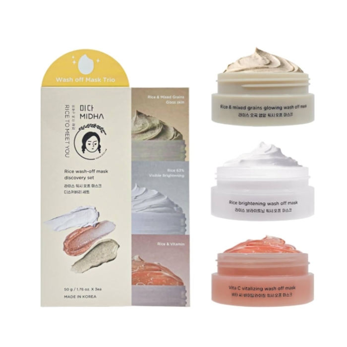 Anúncio: MIDHA RICE WASH OFF MASK DISCOVERY SET