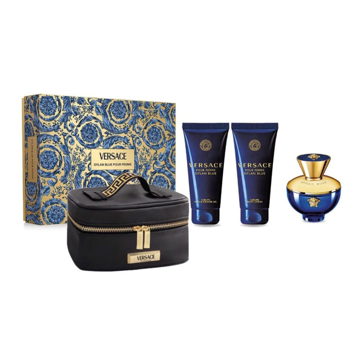 Thumbnail VERSACE DYLAN BLUE FEMME EDP 100ML + BL 100ML + SG 100ML + SMALL BEAUTY CASE