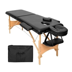 CAMILLA PARA MASAJE PATA MADERA - NEGRO