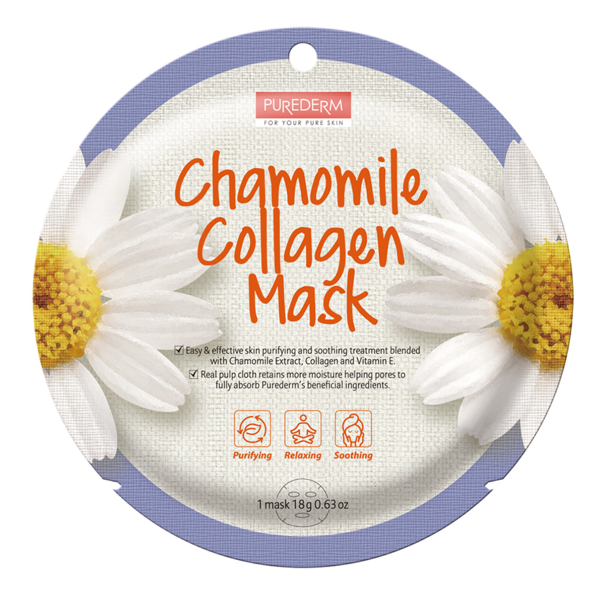 Thumbnail PUREDERM CHAMOMILE COLLAGEN MASK ADS804