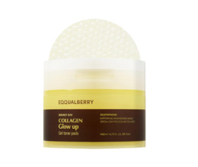 EQQUALBERRY COLLAGEN GLOW UP GEL TONER PADS 140 ML
