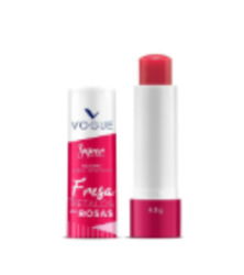 VOGUE BALSAMO LABIAL HIDRATANTE FRESA CON PETALOS DE ROSA 4.8G