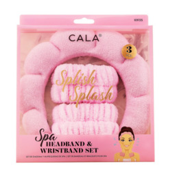 CALA SPA HEADBAND & WRISTBAND SET - PINK
