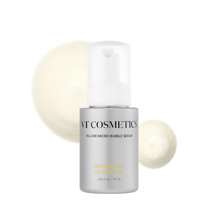 Anúncio: VT COSMETICS NIACINAMIDE GLUTATHIONE YELLOW MICRO BUBBLE SERUM 70ML