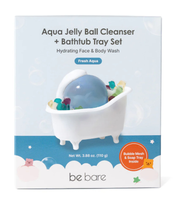 Anúncio: BE BARE AQUA JELLY BALL CLEANSER + BATHTUB TRAY SET - FRESH AQUA