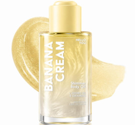 HELLO YOU BANANA CREAM SHIMMER BODY OIL JOJOBA CERAMIDES