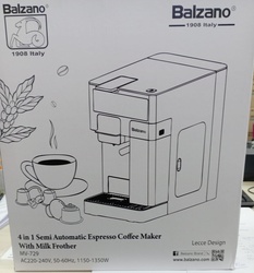 BALZANO 4 IN 1 SEMI AUTOMATIC ESPRESSO COFFEE MAKER BLACK