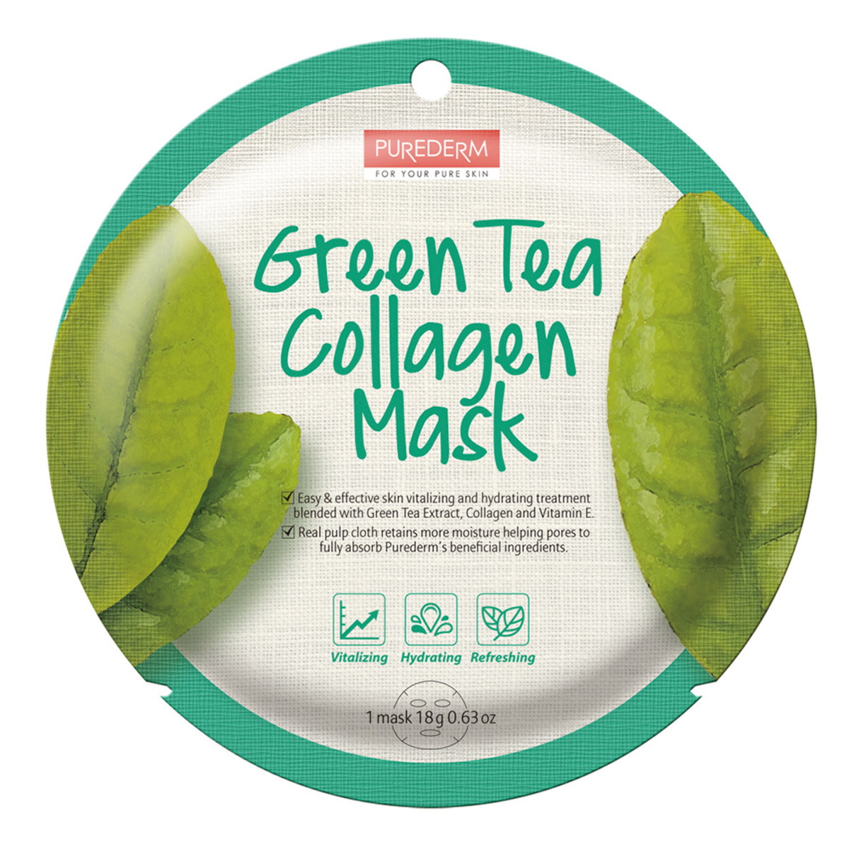 Thumbnail PUREDERM GREEN TEA COLLAGEN MASK - ADS807